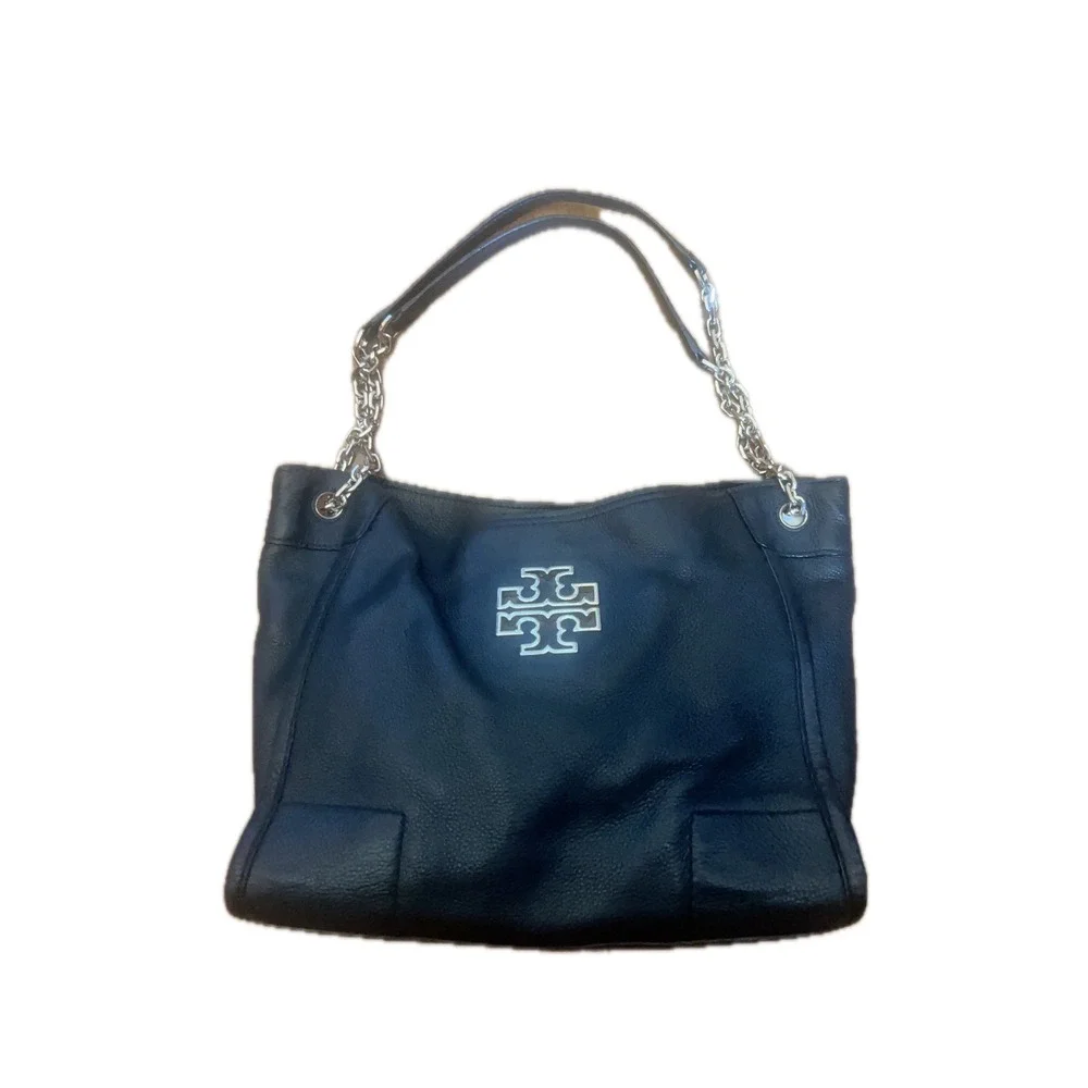 Tory Burch‎ Amanda Slouchy Tote Women's Size Large Black Good Pebbled Leather